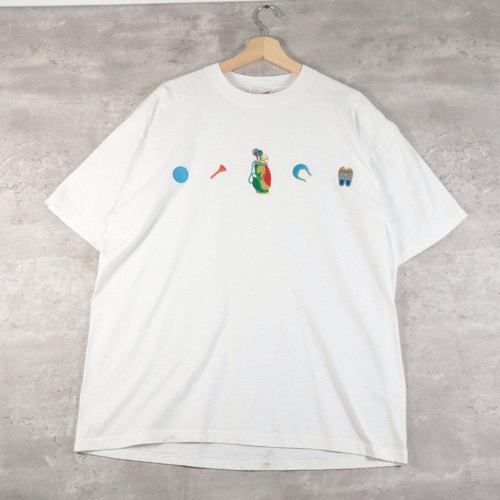 vintage jerzees iced t's golf embroidered shirt mens xl